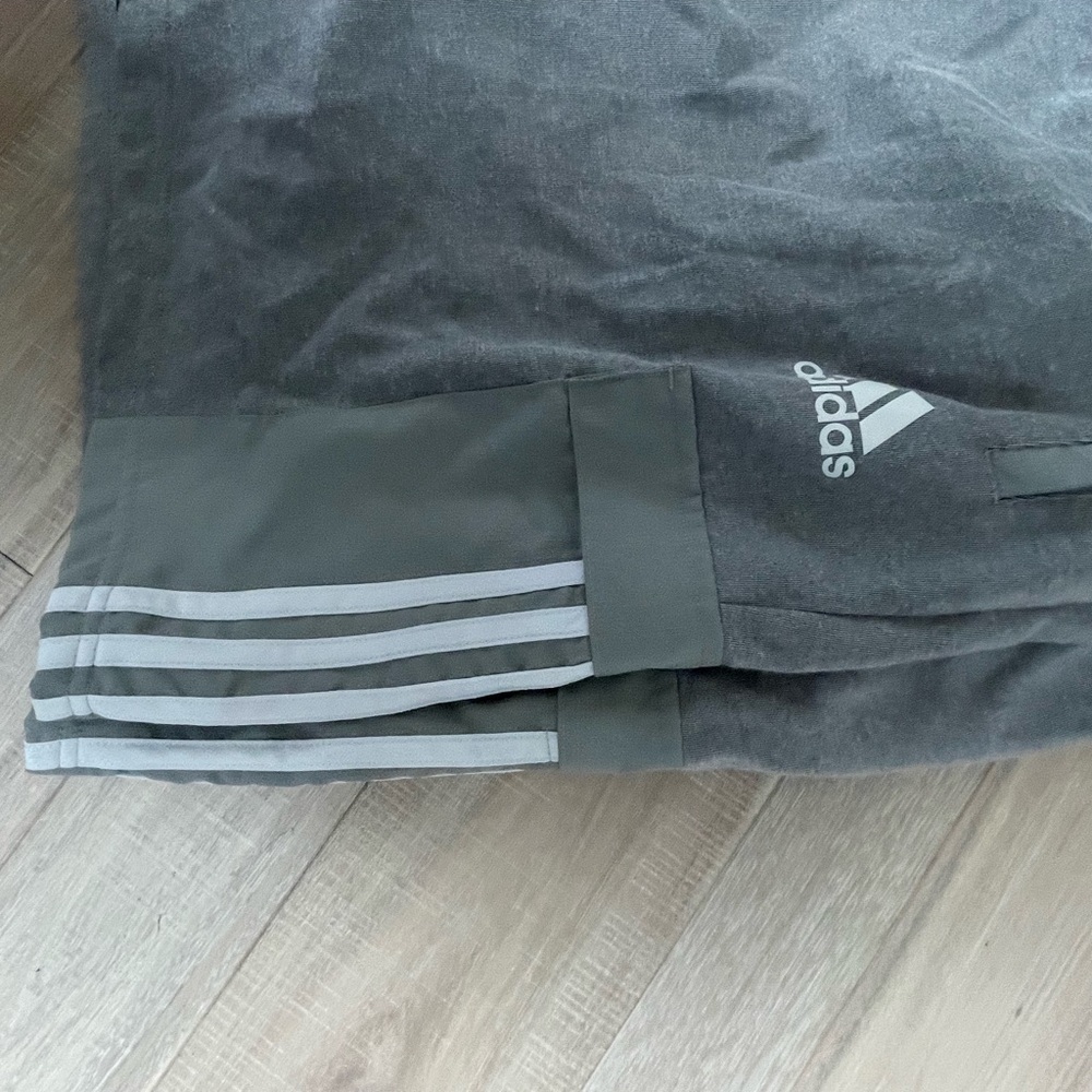 Adidas Charcoal Joggers with White Stripes